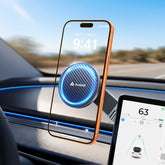andobil vista frontal del soporte integrado en pantalla Tesla, sujeción segura
