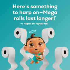 Angel Soft paquete abierto con 48 rollos listos para uso