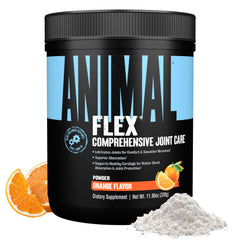 Animal Flex vista frontal del envase mostrando marca y color naranja, útil para identificar el producto