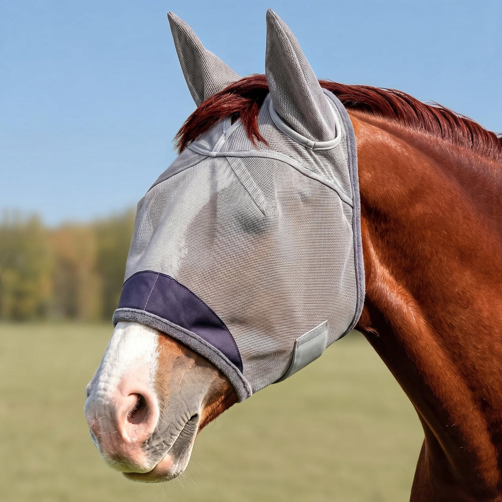 Animal-Gifts mosquero frontal gris mostrando cobertura facial y visibilidad segura