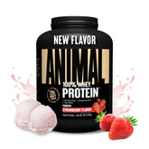 Animal frasco frontal mostrando etiqueta y beneficio proteína pura