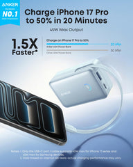 Anker detalle del cable retráctil integrado mostrando orden y comodidad