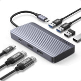 Anker hub 7 en 1 frontal mostrando puertos y diseño compacto