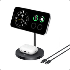 Anker MagGo vista frontal mostrando diseño y base estable, carga rápida y orden