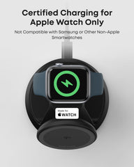 Anker MagGo con Apple Watch colocado mostrando carga certificada