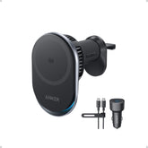 Anker Prime MagSafe frontal montado en rejilla con sujeción segura y carga estable
