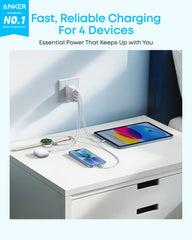 Anker Zolo primer plano de puertos USB‑C y USB‑A para carga rápida