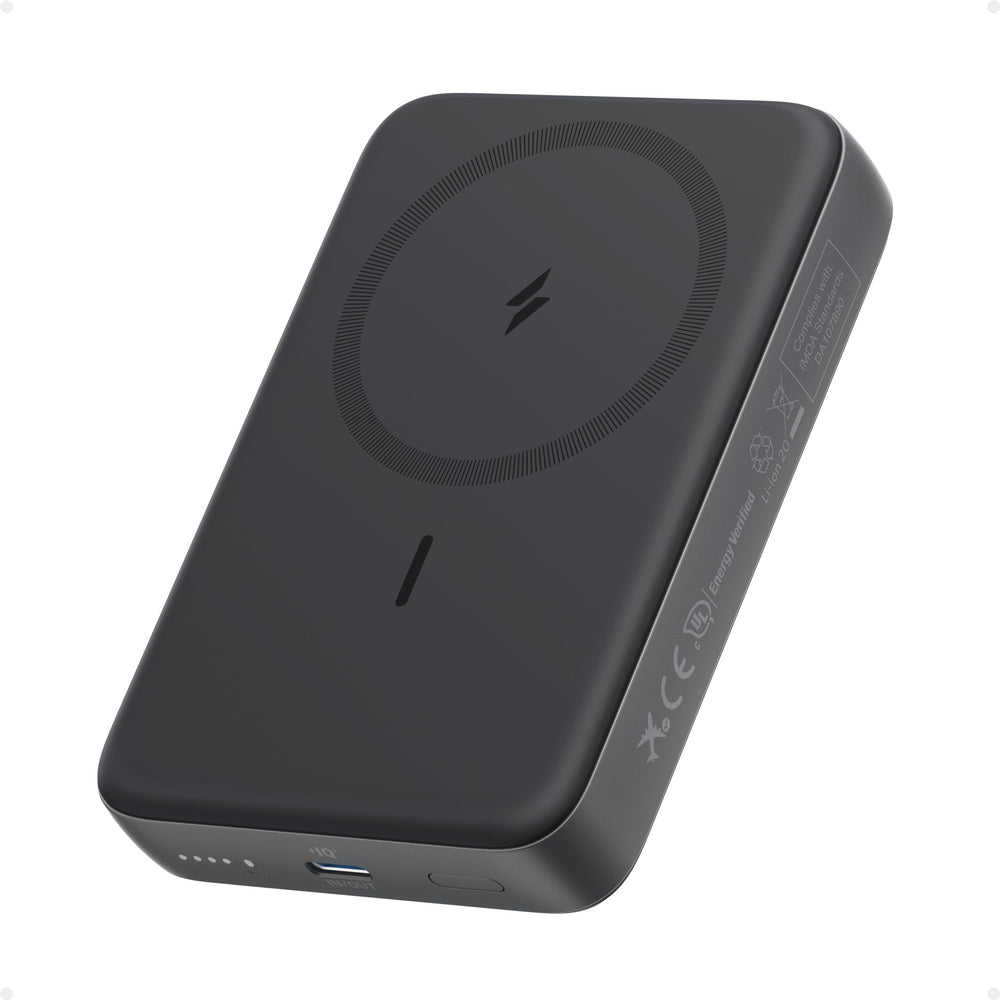 Anker Zolo vista frontal del banco de energía mostrando diseño compacto y magnético
