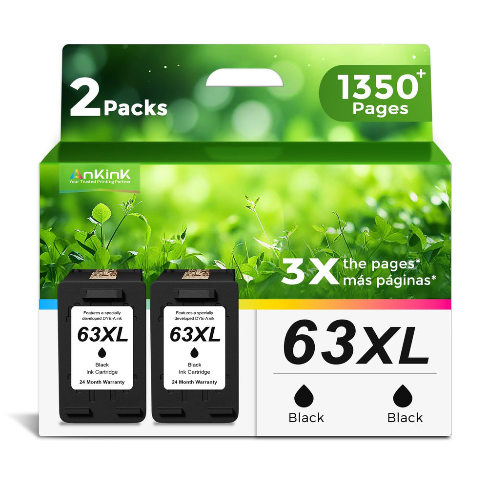 Ankink cartucho 63XL empacado frontal muestra contenido listo para instalar