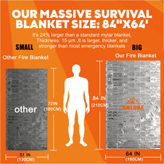 ANLOKE manta desplegada textura aluminizada que refleja calor eficazmente