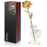 Anthonic rosa bañada en oro 24K vista frontal, regalo elegante y duradero