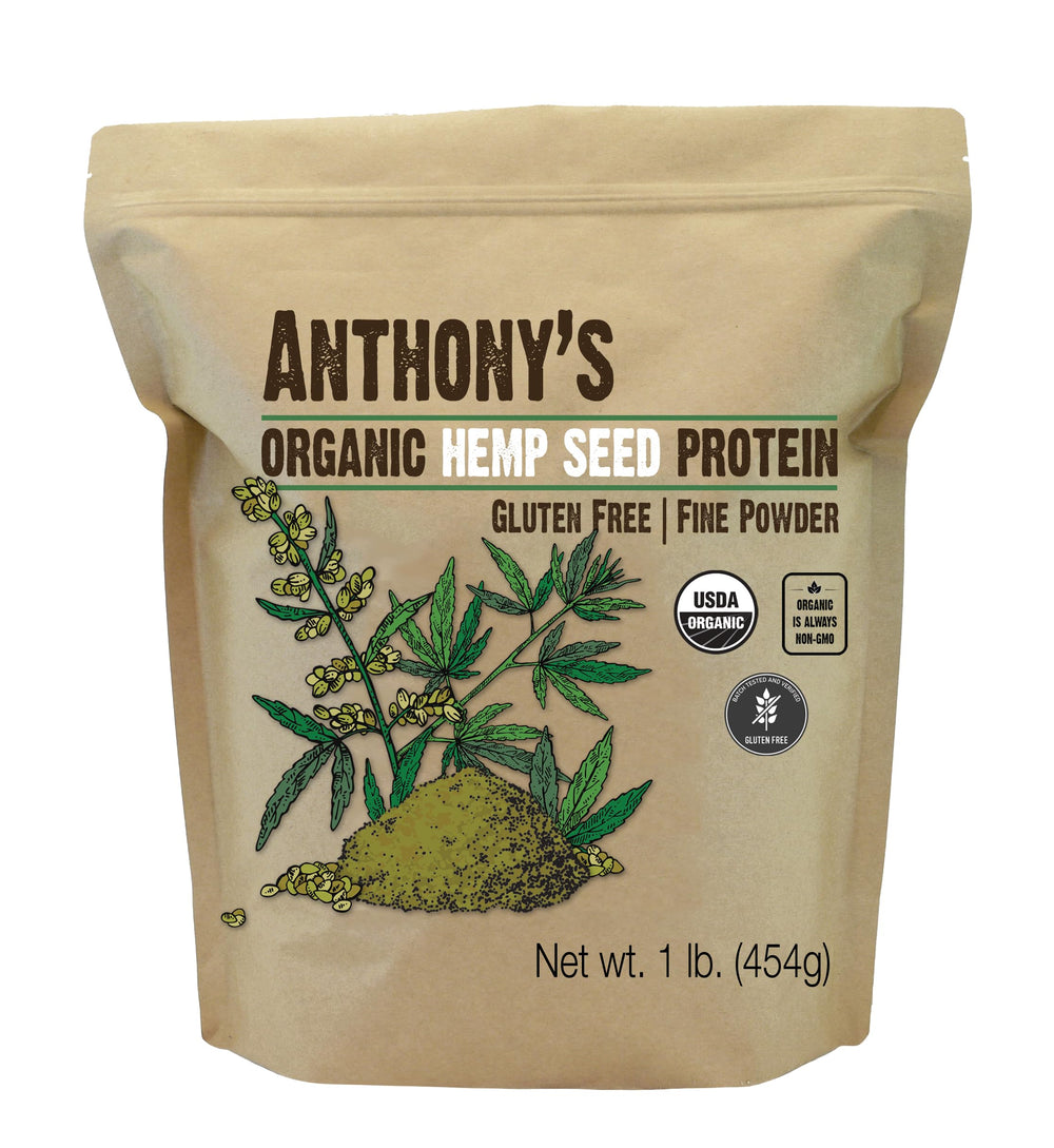 Anthony's envase frontal mostrando etiqueta orgánica y beneficios