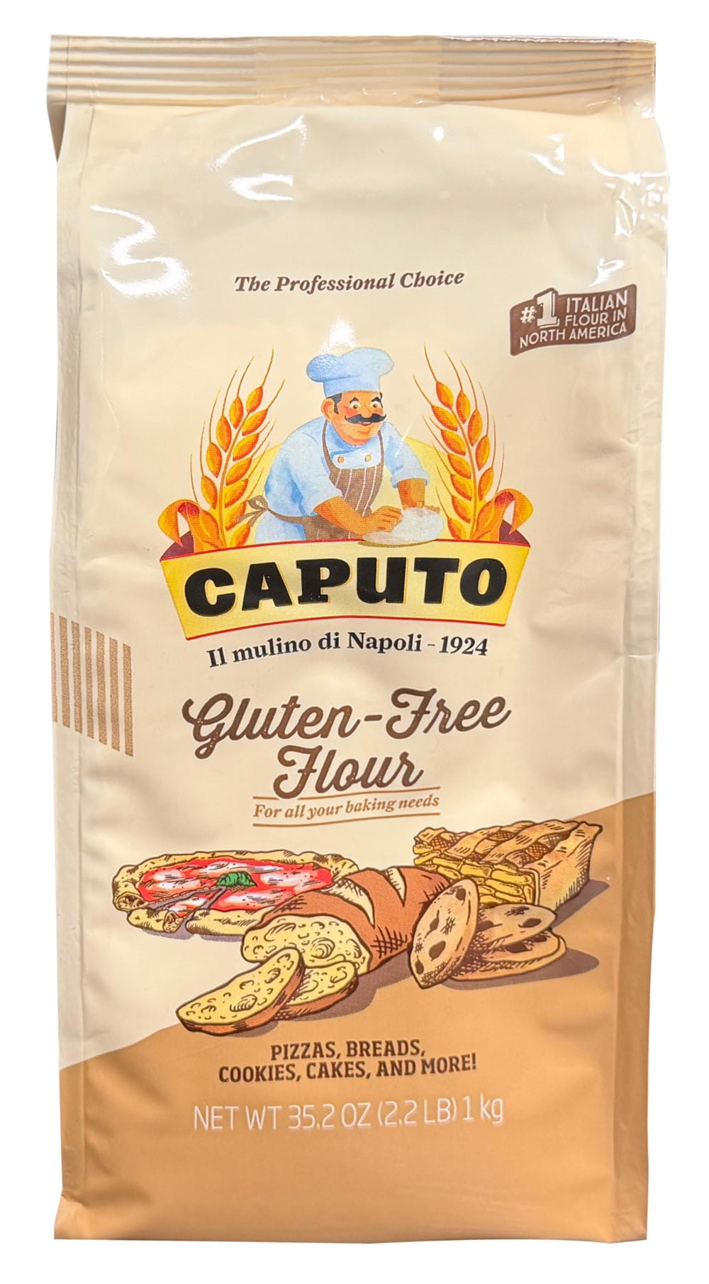 Antimo Caputo paquete frontal mostrando la marca y uso profesional