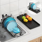 ANTOPY front view of compact dish rack showing tidy counter benefit