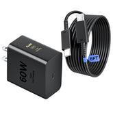ANWPF cargador 60W vista frontal y compacto, carga rápida fiable