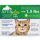 Apex Animal Health frente del empaque mostrando seis dosis y beneficios