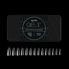 APRÉS paquete frontal de Gel-X Almond mostrando 280 tips y beneficios