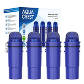 AQUA CREST frente del filtro mostrando diseño y conexiones, facilidad de instalación