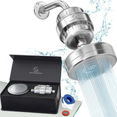 AquaHomeGroup cabezal frontal cromado mostrando diseño y beneficio de durabilidad