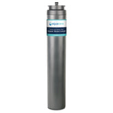 Aquasana filtro frontal empaquetado mostrando reemplazo fácil y compatibilidad