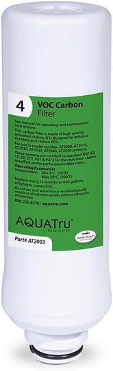 AQUA TRU filtro frontal mostrando ajuste fácil y mejora de sabor