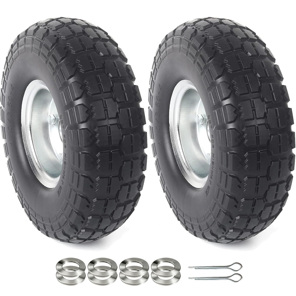 AR-PRO front view of 10 inch solid tire and wheel showing durable build and ready-to-install benefit