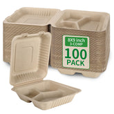 Aricsen frontal del pack mostrando 3 compartimentos y ventaja compostable