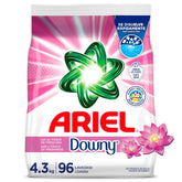 ARIEL polvo 4.3 kg vista frontal que muestra envase resistente y ahorro por carga