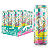 AriZona lata frontal mostrando etiqueta y volumen grande, refresco listo