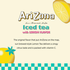 AriZona bebida servida en vaso con hielo, apariencia refrescante y clara