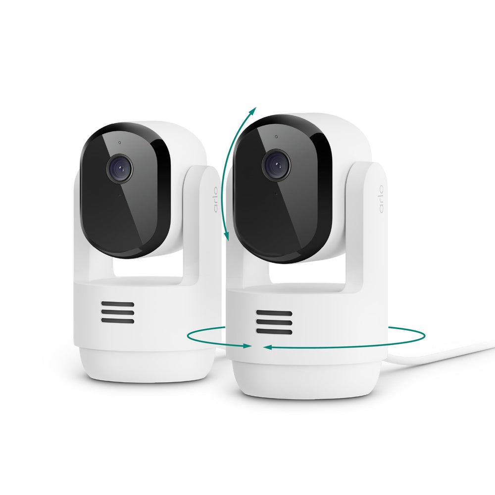Arlo cámara frontal pack 2 cámaras mostrando diseño compacto y vigilancia continua