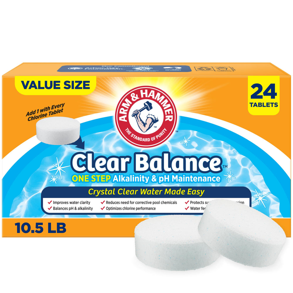 Arm & Hammer empaque frontal mostrando 24 tabletas y facilidad de uso