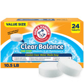 Arm & Hammer empaque frontal mostrando 24 tabletas y facilidad de uso