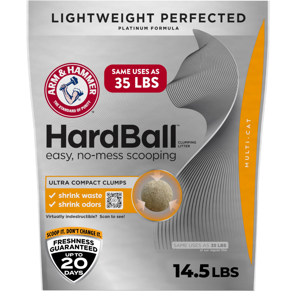 Arm & Hammer frente del empaque mostrando la bolsa y beneficio de frescura