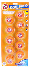Arm & Hammer empaque frontal mostrando las 10 bolas y beneficio de control de olores