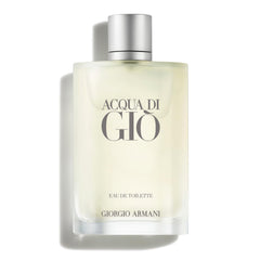 Armani Beauty Acqua di Giò vista frontal que muestra diseño elegante y beneficio de presentación premium