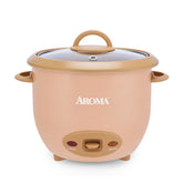 AROMA front view rice cooker showing compact design and colorful panel benefit easy storage