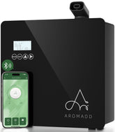 AROMADD difusor frontal mostrando su diseño compacto y cobertura