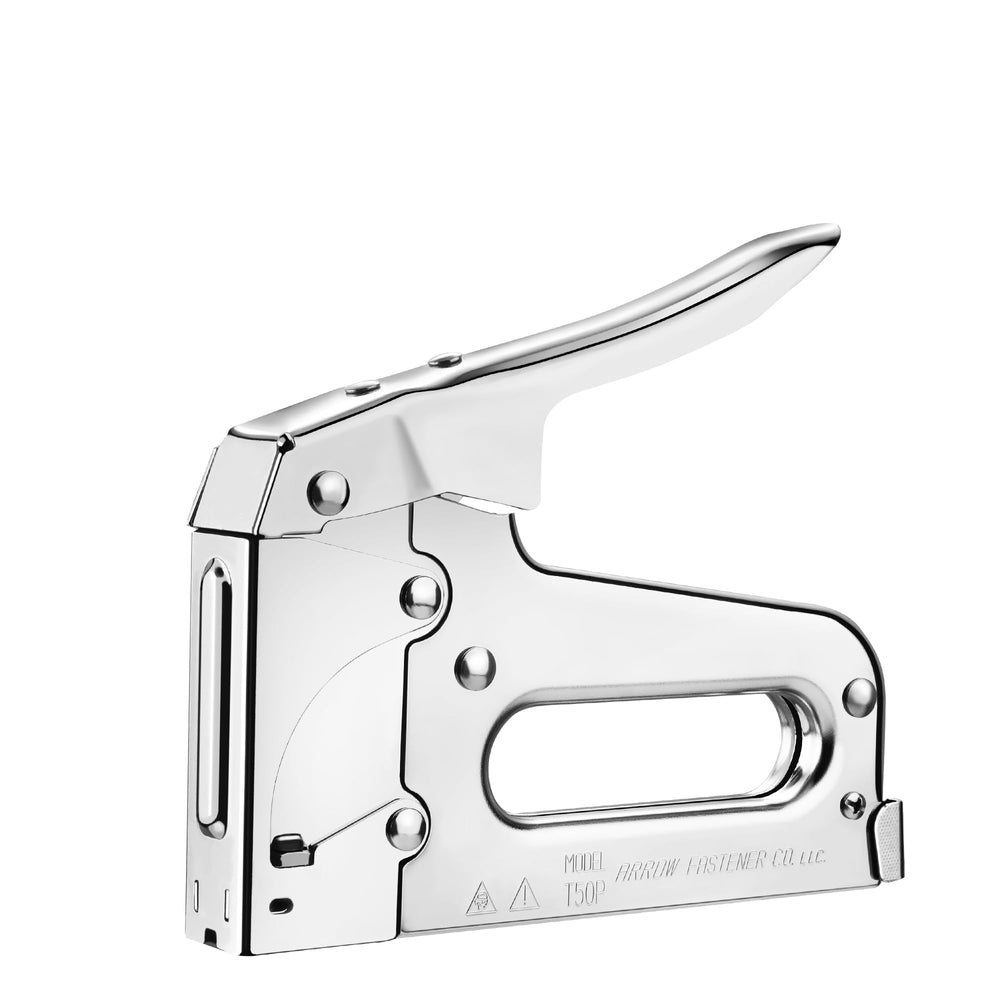 Arrow Fastener vista frontal del cuerpo cromado robusto y durable