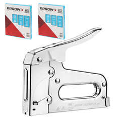 Arrow Fastener vista frontal del producto que muestra la carcasa cromada y el diseño robusto