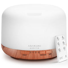 ASAKUKI front view of 500ml diffuser showing compact design and controls for convenient use