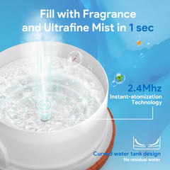 ASAKUKI fine mist close-up demonstrating ultrasonic nebulizer producing consistent humidifying mist