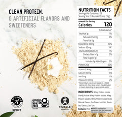 Ascent cuchara con porción de proteína destacando 25 g por servicio