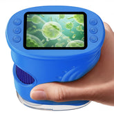 ASPOVEN microscopio 4K frontal mostrando botones y diseño portátil