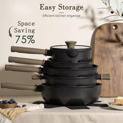 Astercook mangos estilo madera ergonómicos para agarre cómodo y seguro