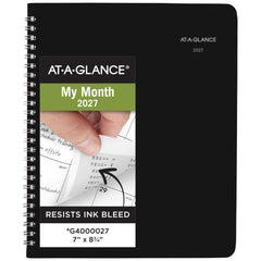 AT-A-GLANCE portada negra resistente, protección duradera para el planner
