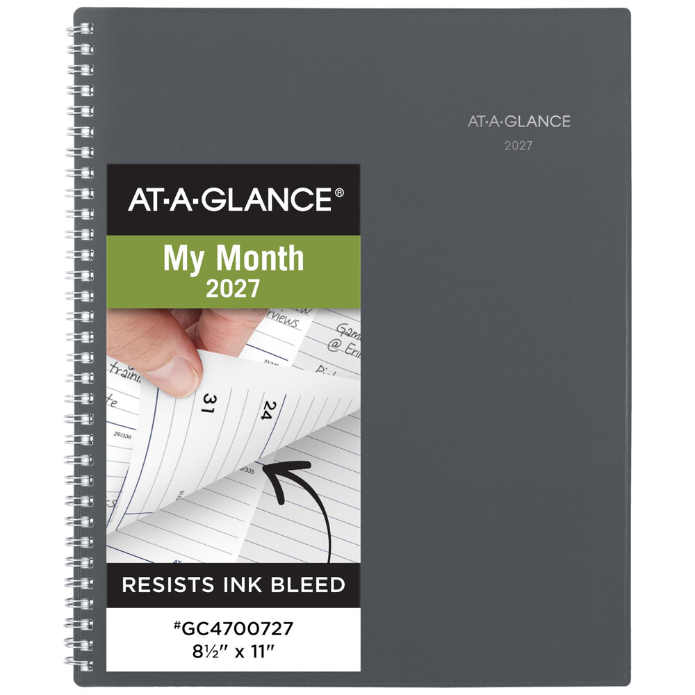 AT-A-GLANCE portada gris frontal, aspecto profesional y protección