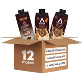 Atkins frontal del paquete Coffee Lovers mostrando variedad y conveniencia