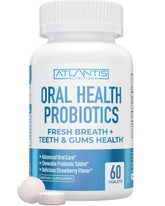 Atlantis Nutrition envase frontal mostrando 60 tabletas y sabor fresa