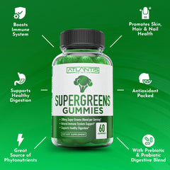 Atlantis Nutrition mezcla de espinaca, brócoli, moringa y acai mostrando ingredientes naturales
